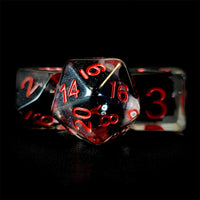 Thumbnail for Vampire Bat in Clear & Black Resin - 7pcs RPG Full Dice Set